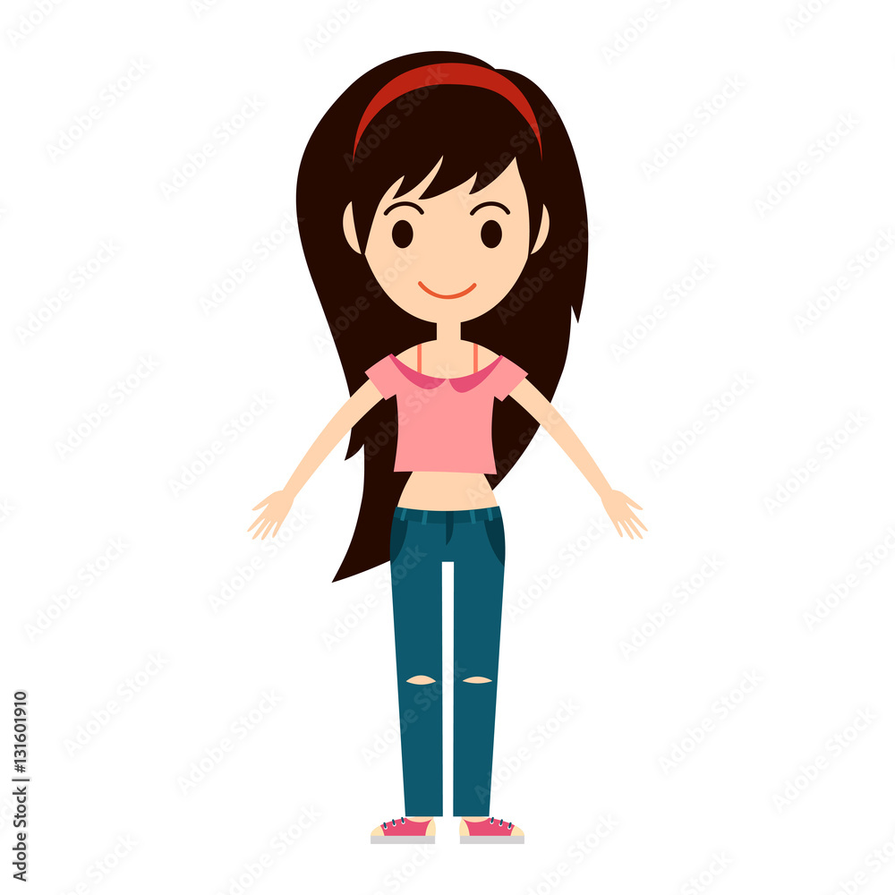 Beautiful vector cartoon fashion girl. Beautiful vector cartoon fashion girl.