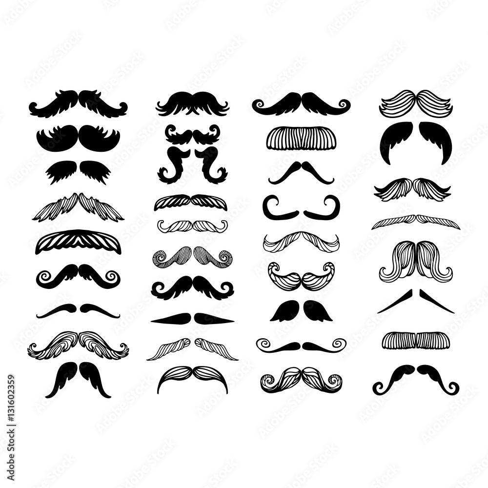 Vector mustache silhouette isolated Vector mustache silhouette isolated