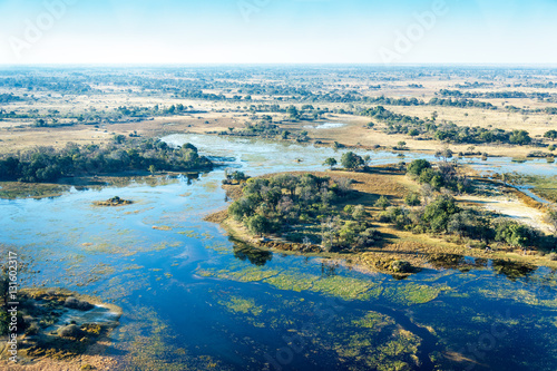 Okavango delta (or Okavango Grassland) is one of the Seven Natural Wonders of Africa (view from the airplane) - Botswana photo