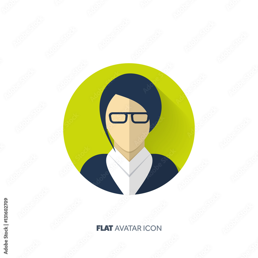 Avatar in a flat style. Person. Social media. Teenager. Male or female face. Avatar in a flat style. Person. Social media. Teenager. Male or female face.