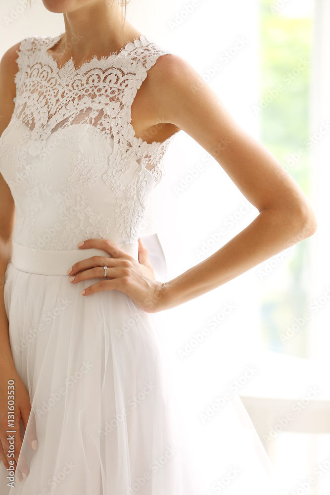 Bride in beautiful wedding gown