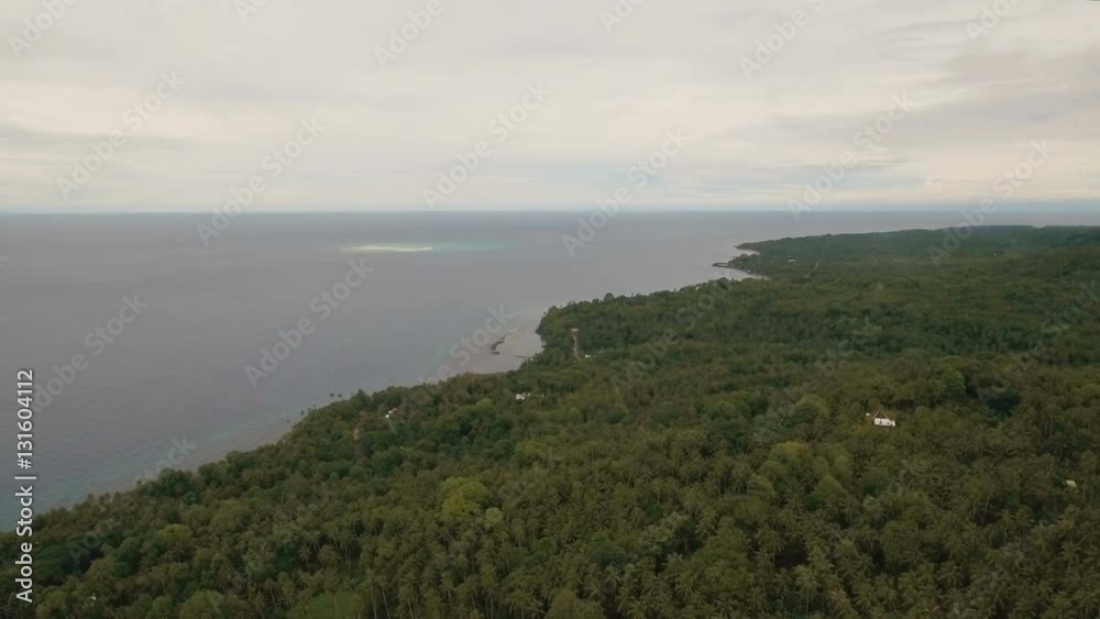 Aerial view coastline on tropical island with sea, trees and palms. Aerial footage.Aerial video from flying drone of amazingly beautiful landscape of nature with mountains,hills, rain forest. Seascape Aerial view coastline on tropical island with sea, trees and palms. Aerial footage.Aerial video from flying drone of amazingly beautiful landscape of nature with mountains,hills, rain forest. Seascape