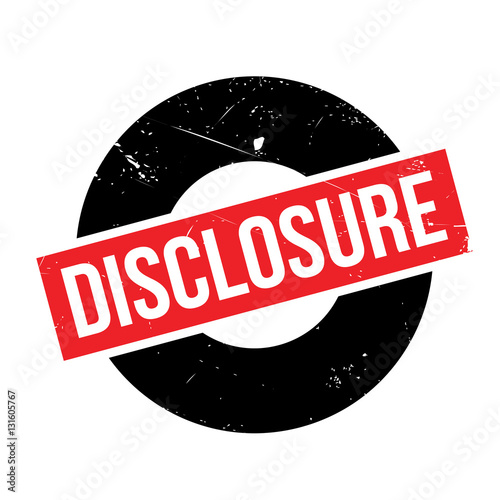 Disclosure rubber stamp. Grunge design with dust scratches. Effects can be easily removed for a clean, crisp look. Color is easily changed.