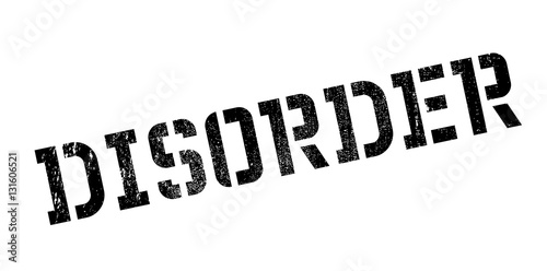 Disorder rubber stamp. Grunge design with dust scratches. Effects can be easily removed for a clean, crisp look. Color is easily changed.