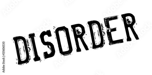 Disorder rubber stamp. Grunge design with dust scratches. Effects can be easily removed for a clean, crisp look. Color is easily changed.