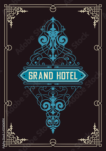 vintage logo template, Hotel, Restaurant, Business Identity set.