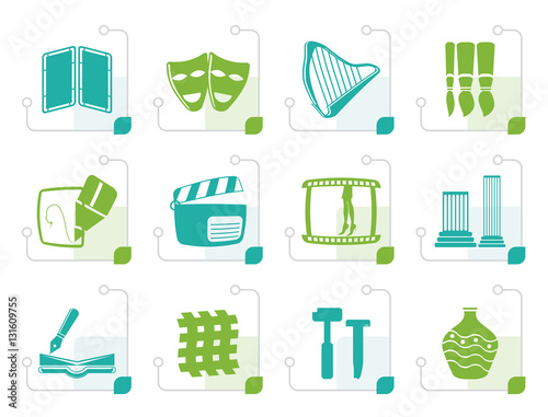 Foto Stylized different kind of Arts Icons - Vector Icon Set