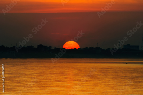 Wallpaper Mural Sunset on the river sides of Thailand and Laos. The photo was taken from Thailand side in the evening. Torontodigital.ca