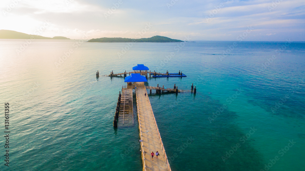 Rawai pier in the morning this pier is available for travel all islands around Phuket,Phang Nga and Krabi
