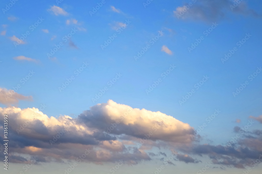 blue sky with colorful comulus cloud in the evening. Soft focus. blue sky with colorful comulus cloud in the evening. Soft focus.
