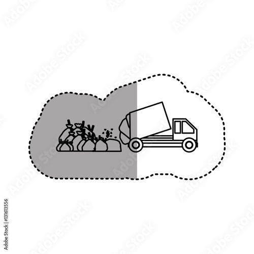Trash truck icon. Ecology save environmental and care theme. Isolated design. Vector illustration