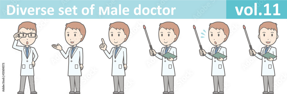 Diverse set of young male doctor , EPS10 vector format vol.11 Diverse set of young male doctor , EPS10 vector format vol.11