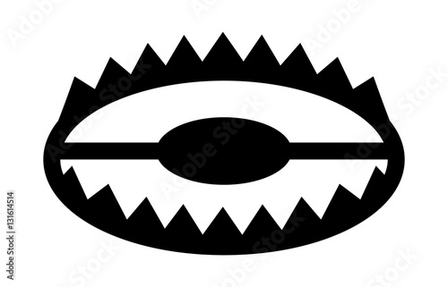 Animal trap or bear trap with jaws flat icon for games and websites photo