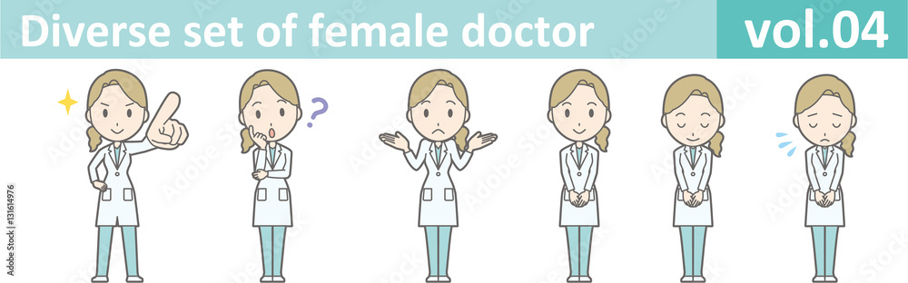 Diverse set of female doctor , EPS10 vector format vol.04 Diverse set of female doctor , EPS10 vector format vol.04