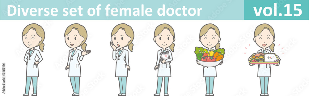 Diverse set of female doctor , EPS10 vector format vol.15 Diverse set of female doctor , EPS10 vector format vol.15
