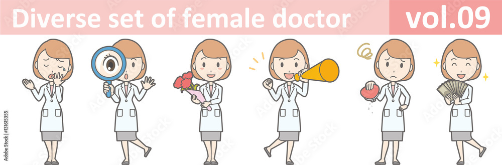 Diverse set of female doctor , EPS10 vector format vol.09 Diverse set of female doctor , EPS10 vector format vol.09