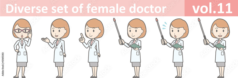 Diverse set of female doctor , EPS10 vector format vol.11 Diverse set of female doctor , EPS10 vector format vol.11