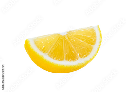Sliced of lemon isolated on the white background