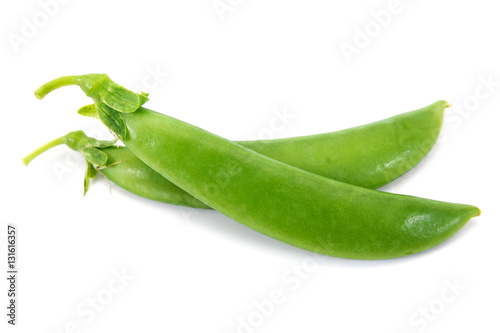 green peas, white background