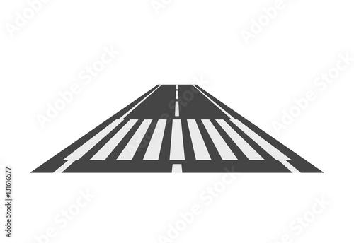Crosswalk path, pedestrian crossing perspective view vector illustration, crossover isolated on white background