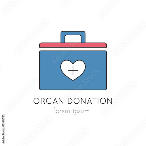 Organ donation container icon