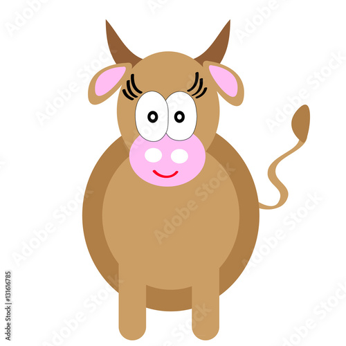 Cow on white background