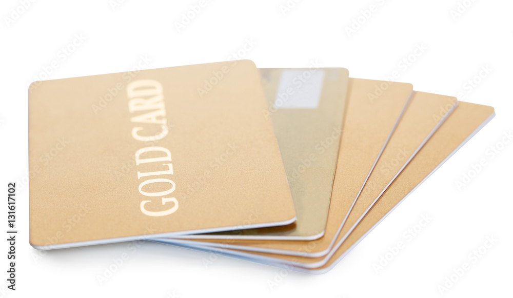 Stack of gold credit card Stack of gold credit card