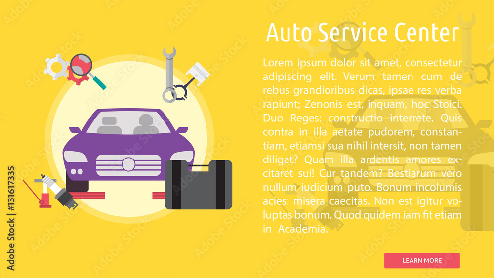 Auto Service Center Conceptual Banner Auto Service Center Conceptual Banner