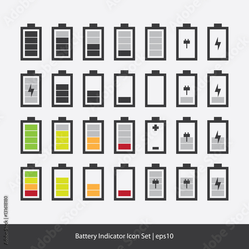Battery Indicator Icon Set