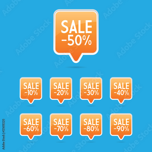 Orange Sale Pin Labels