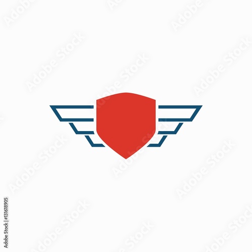 Shield with wings logo design