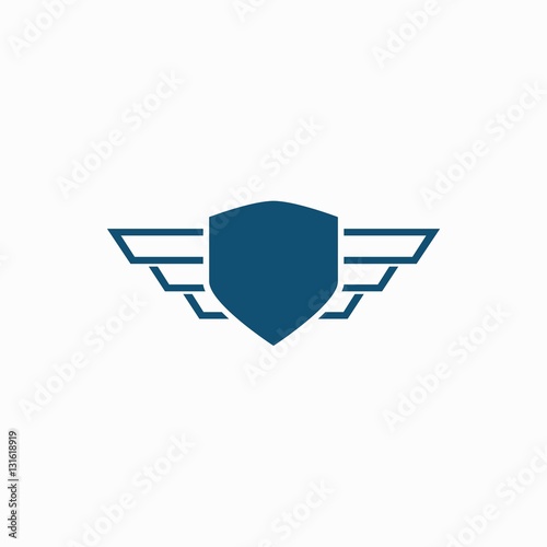 Shield with wings logo design