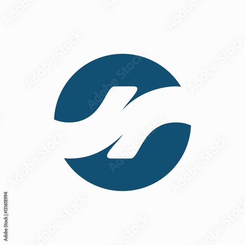 Abstract N letter logo design