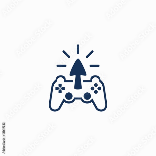 Gamepad with click symbol logo design