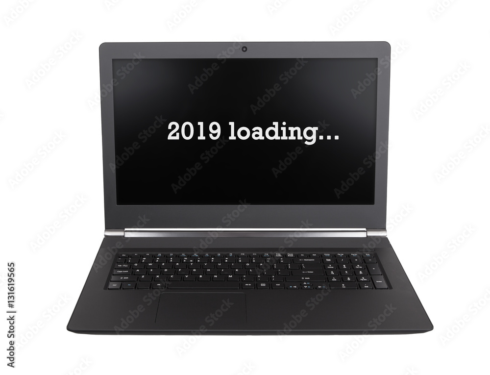 Laptop isolated - New Year - 2019 Laptop isolated - New Year - 2019