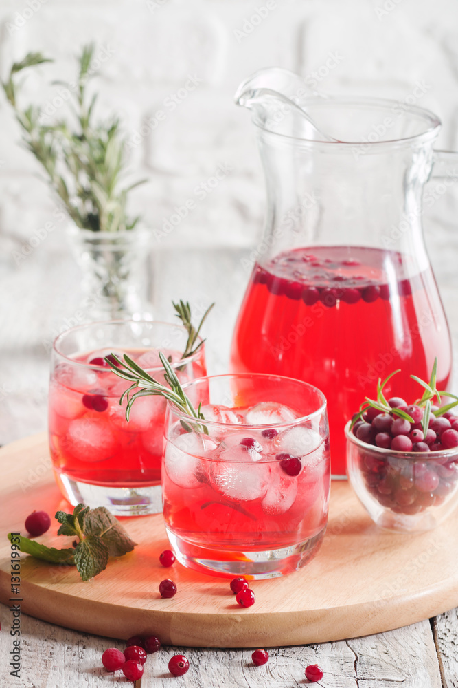 Refreshing drink with cranberries Refreshing drink with cranberries