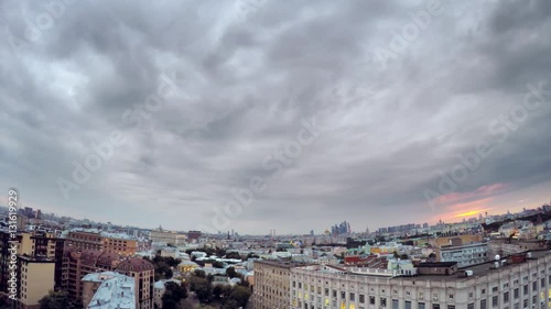 top view of Moscow at evening photo