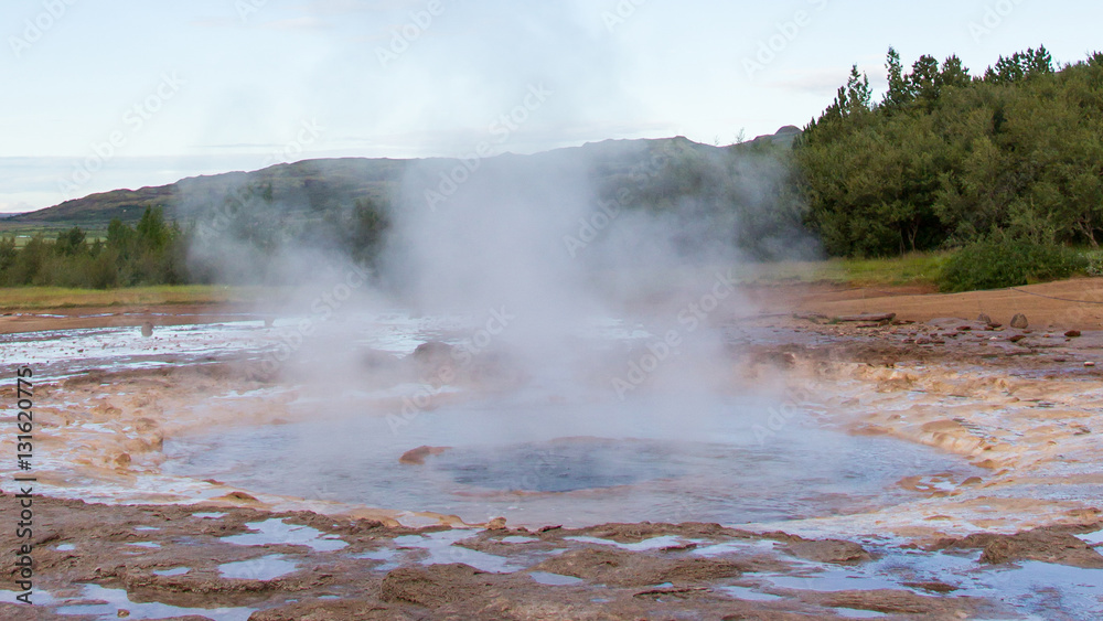 The famous Strokkur Geyser - Iceland - Close-up The famous Strokkur Geyser - Iceland - Close-up