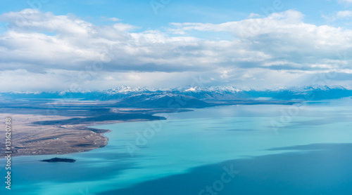 Aerial view of Lago Argentino in Santa Cruz Province, Argentina