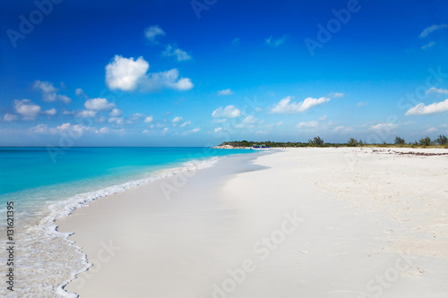The white sands of secluded Half Moon Bay  Turks   Caicos Islands  are accessible only by boat
