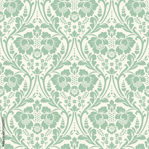 Vector seamless floral damask pattern