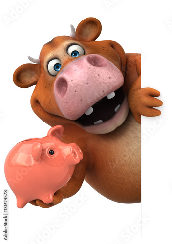 Fun cow - 3D Illustration