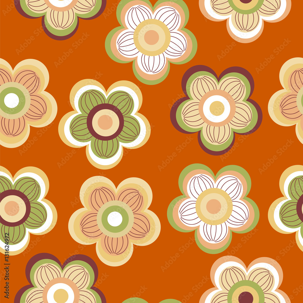 flowers.orange background.pattern