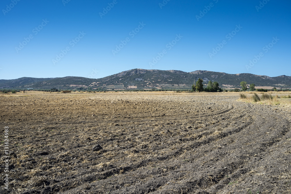 Ploughed fields in an agricultural landscape in Ciudad Real Province, Spain. Ploughed fields in an agricultural landscape in Ciudad Real Province, Spain.
