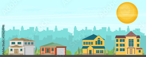 Colorful Flat Residential Houses
