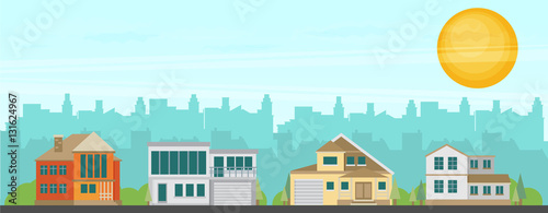 Colorful Flat Residential Houses
