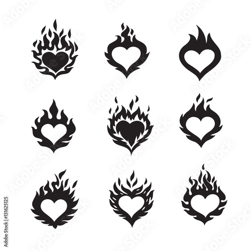 flame hearts icons