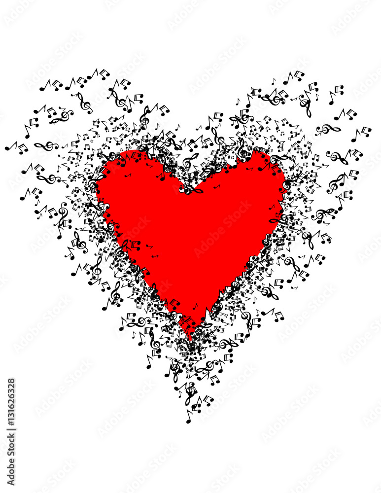 Music of your heart. Greeting card for Valentine's Day and International Women's Day Music of your heart. Greeting card for Valentine's Day and International Women's Day