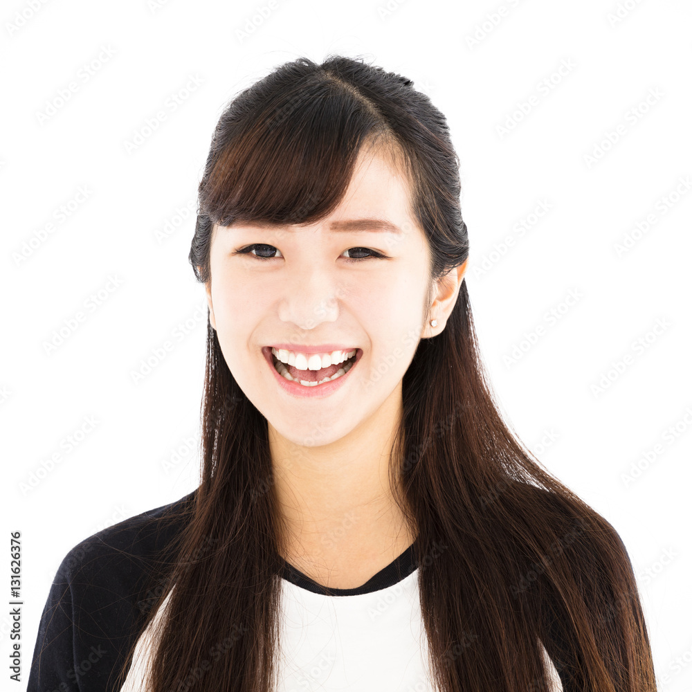 happy asian young woman face portrait happy asian young woman face portrait