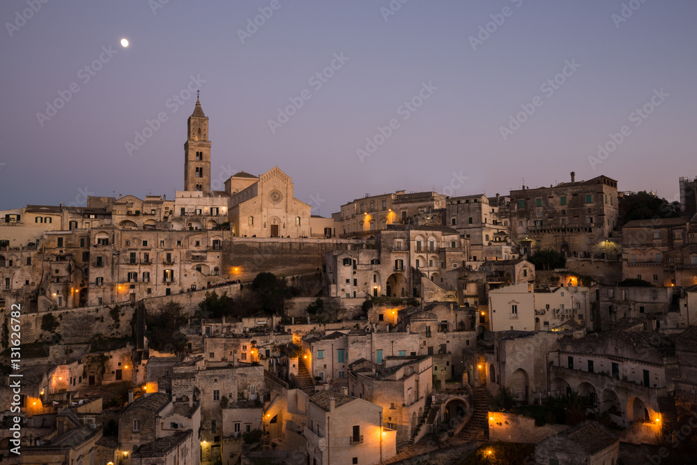 Ancient town of Matera at sunset